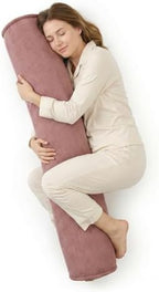 Long Pillow for Bed – Corduroy Round Bolster Pillow for Adults, Decorative Body Pillow for Sleeping or Sofa Support,39 x 7.87 Inches,Brick Brown by Ailuteie