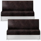 Leather Look RV Dinette Cushion Covers, Stretch Camper Cushion Slipcovers for Travel Trailer Couch RV Booth Seat, Replacement Camper Sofa Chair Protector (2 Backrest Cover & 2 Bench Cover,Chocolate) by ANARACHON