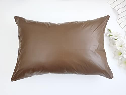2pcs PU Waterproof Pillowcases With Zipper Pillow Protectors, Dust Proof, Grease Proof, Dog Proof, Extends Pillow Life, Utility Patent Leather Pillow covers, Beddings (King(20"*36"), Bronze) - Image 2