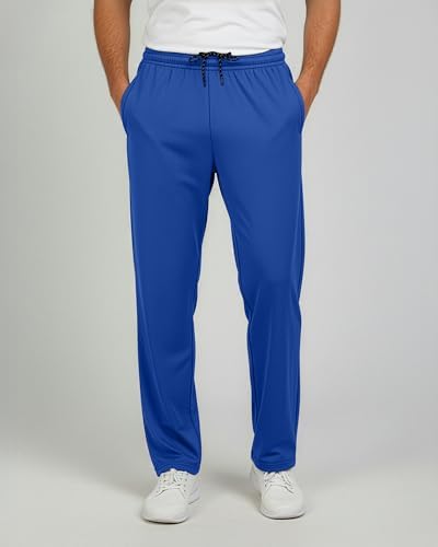 3 Pack Men's Mesh Sweatpants Open Bottom Lounge Workout Track Gym Pants - Image 2