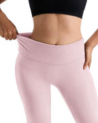 MOOSLOVER Women Flare Leggings Fold Over Bootcut Yoga Pants Casual Y2K Lounge Pants Comfy Cotton Leggings - Image 3