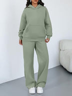 Trendy Queen Womens Oversized Hoodie Wide Leg Pants 2 Piece Lounge Set - Image 2