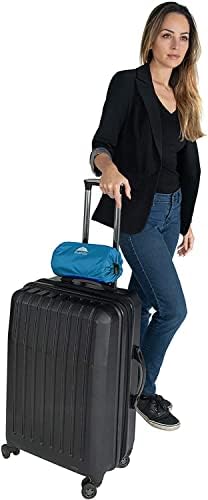 BlueHills Ultra Compact Travel Blankets Value Pack of 3 - Airplane Traveling Essentials Soft Flight Blanket Throw in a Bag Travel Gift – Peacock Teal, Black and Navy Blue - Image 6