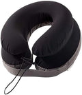 Double-Layer Inflatable Neck Pillow, Press-to-Inflate U-Shaped Pillow, Portable Neck Support for Office Trip Travel, Black by Unknown