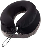 Double-Layer Inflatable Neck Pillow, Press-to-Inflate U-Shaped Pillow, Portable Neck Support for Office Trip Travel, Black by Unknown