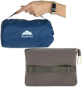 BlueHills Ultra Compact Travel Blanket Pillows Lightweight for Two Airplane Traveling Essentials Flight Throws in Bag case with Backpack Clip Compact Large Plane Accessories – Navy Blue and Gray by BlueHills