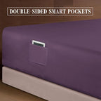 Elegant Comfort 1500 Premium Quality 6-Piece Bed Sheet Set - 18-24 Inch Extra Deep Pocket, Smart Storage Pockets, Wrinkle Free Ultra Soft 6PC Extra Deep Pocket Sheets, Full, Purple - Image 6