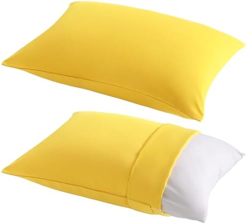 NTBAY Toddler Pillows with Pillowcases Set, 4 Piece 14 x 20, Yellow by NTBAY