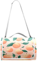 MNSRUU Picnic Blanket Waterproof Foldable, Peach Plants Large Outdoor Picnic Beach Camping Blanket Travel Mat, Shoulder Strap Tote, Rectangle 57x59in - Image 7