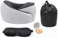 Neck Travel Pillow |100% Pure Memory Foam Neck Pillow Comfortable & Breathable Cover, Machine Washable for Travel, Airplane, Car Rides, & Home Use, Travel Kit with Eye Masks, Earplugs, & Bag (Gray) by Unknown