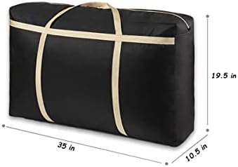 LUXUCURE Large Capacity Storage Bag Folding Luggage Organizer Bag Thickening Oxford Cloth Travel Duffel Bags,Sturdy Moving House Storage Bag (Color : Black, Size : 125L) - Image 2