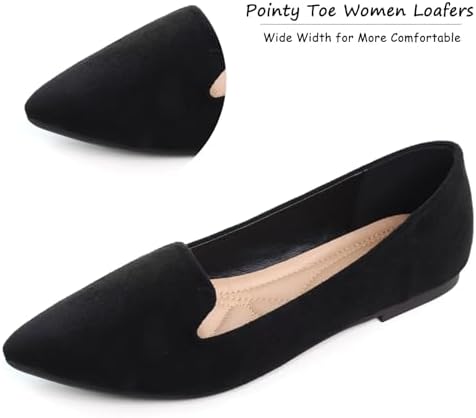 SAILING LU Women's Pointy Toe Ballets Flats PU Leather - Image 3