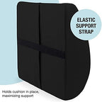 DMI Memory Foam Lumbar Pillow Support Pillow Back Support Chair Cushion with Strap for Better Posture and Easing Back Pain, Black - Image 5