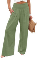 Angerella Womens Elastic High Waisted Palazzo Pants Casual Wide Leg Long Lounge Pant Trousers with Pocket by Angerella