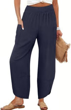 ANRABESS Womens Wide Leg Palazzo Capri Barrel Pants Cropped Trousers by ANRABESS