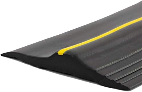 16.5Ft/5M Universal Garage Threshold Seal Strip Garage Door Bottom Weatherproof Strip Rubber DIY Weather Stripping Replacement Not Include Sealant/Adhesive (Black-Yellow Line) by ToLanbbt