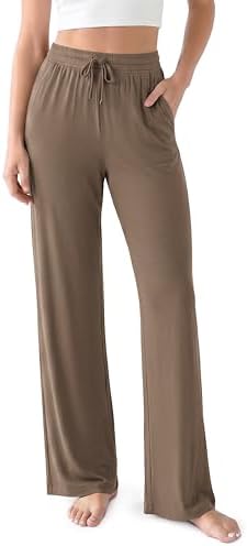 ODODOS Women's Lounge Pants with Pockets Drawstring Lightweight Loose Comfy Casual Pajama Pants-28/30" Inseam by ODODOS