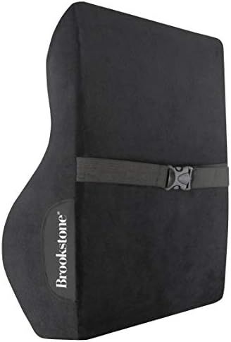 Brookstone BK1172 - Luxurious Back Support Pillow for Office Chairs and Cars, Lumbar Cushion with Premium Grade Memory Foam with Cooling Gel, Soft Plush Cover - Image 4