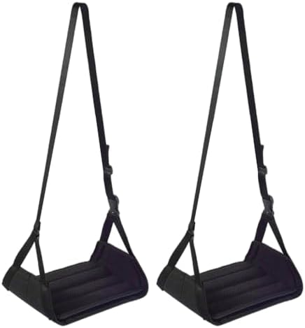 Airplane Foot Rest - Foot Hammock Portable for Plane Travel with Adjustable Strap & Thick Board, Desk Foot Rest Hammock, Travel for Long Flights (2pcs) by Unknown