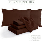 Elegant Comfort 1500 Premium Quality 4-Piece Bed Sheet Set - 18-24 Inch Extra Deep Pocket, Smart Storage Pockets, Wrinkle Free Ultra Soft 4PC Extra Deep Pocket Sheets, Twin/Twin XL, Chocolate Brown - Image 4