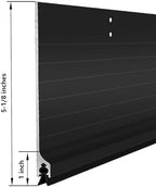 Door Metal Draft Stopper 5x32 inches Aluminum Mouse Blocker Black - Image 2