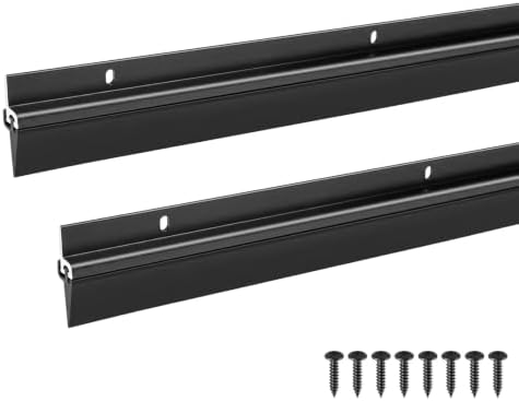 FoldTier 2 Pcs 36" Door Sweep Aluminum Vinyl Door Draft Stopper, Black by FoldTier