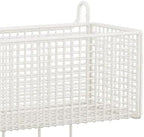 Bedside Hanging Storage Basket, Iron Shelf, Portable Hanging Organizer, Shelf for Bed, Bunk Bed, Dorm Room, White, L with Hooks - Image 2