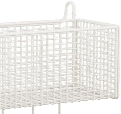 Bedside Hanging Storage Basket, Iron Shelf, Portable Hanging Organizer, Shelf for Bed, Bunk Bed, Dorm Room, White, L with Hooks - Image 2