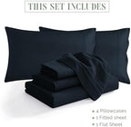 Elegant Comfort 1500 Premium Quality 4-Piece Bed Sheet Set - 18-24 Inch Extra Deep Pocket, Smart Storage Pockets, Wrinkle Free Ultra Soft 4PC Extra Deep Pocket Sheets, Twin/Twin XL, Black - Image 4