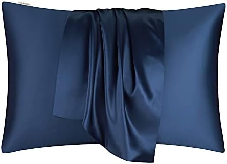 DISANGNI Silk Indulgence Set: Premium 22 Momme Mulberry Silk Pillowcase & Eye Mask Duo for Hair and Skin Rejuvenation(1pc King Size 20" x36", Blue) - Image 7
