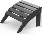 GREENVINES Adirondack Ottoman, HDPE Plastic, Grey by GreenVines