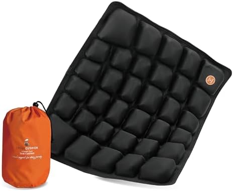Portable Inflatable Seat Cushion for Airplane Travel and Car by ERGOOCUSHION