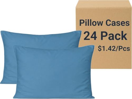 ZPECC Bulk Pillow Cases Standard Size 24 Pack, Azure by ZPECC-ABrandThatHasBeenFocusedOnBeddingFor20Years