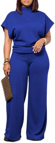 PINSV Women's Fleece Lined 2 Piece Set Wide Leg Pants - Image 2