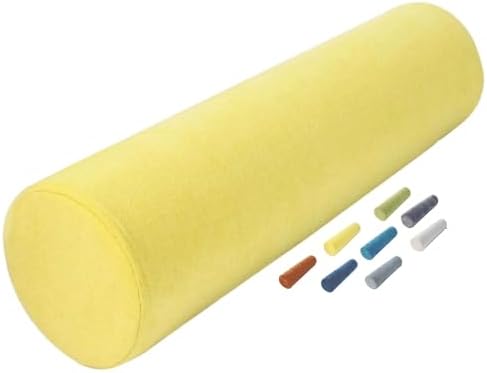 Round Neck & Lumbar Support Bolster Pillow, High-Density Foam Cylindrical Pillow with Removable Washable Cover for Head Back Neck Leg & Body Support(Yellow,5x24in/12x60cm) by Unknown