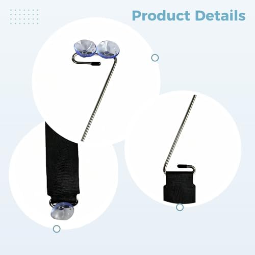 Guitar Rest with Leather Strap & Suction Cups, Adjustable Foldable Guitar Footstool for Classical & Acoustic Guitars - Image 2