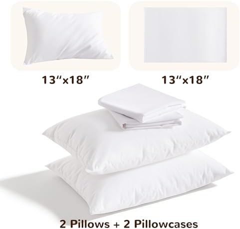NTBAY Toddler Pillows with Pillowcases Set, 4 Piece 13 x 18, Ivory - Image 7