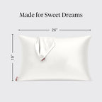 Kitsch Satin Pillowcase with Zipper - 2 pcs Standard Size, Ivory - Image 4