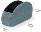 Londo Remote Control Holder with 5 Pockets - Store DVD, Blu-Ray, TV, Roku or Apple TV Remotes - Italian Genuine Leather with Suede Lining - Slim, Compact Living or Bedroom Storage - Image 3