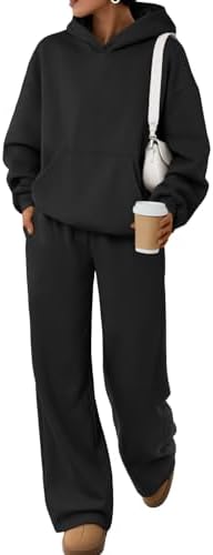 Trendy Queen Womens Oversized Hoodie Wide Leg Pants 2 Piece Lounge Set by TrendyQueen