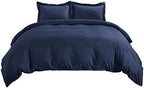 Bedsure Duvet Cover Queen Size, 3Pcs Double Brushed Bedding Set, Navy Blue - Image 4