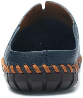 Men’s Slip-On Loafers Mules Clog Handmade Leather Slippers Hand Stitched no-Heel Casual Shoes for Men Breathable Comfortable Soft - Image 4