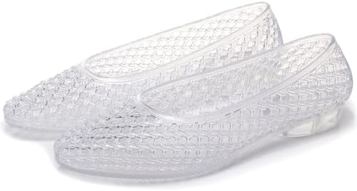 Jelly Flats for Women Jelly Sandals Low Heel Jellies Shoes Clear Pumps by KysBloes