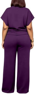 PINSV Women's Fleece Lined 2 Piece Set Wide Leg Pants - Image 4