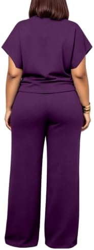 PINSV Women's Fleece Lined 2 Piece Set Wide Leg Pants - Image 4