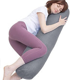 1 MIDDLE ONE Body Pillow, Bolster Pillow with Cooling Cover, Long Round Roll Cylinder Pillow for Bed, 47" x 7.87", Grey by 1MIDDLEONE