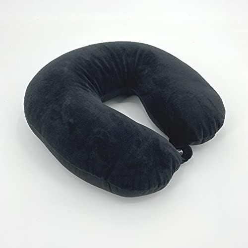 Bookishbunny 2pks U Shape Microbead Travel Neck Pillows Neck Head Support Airplane Bus Train Car Traveling Driving (Black) - Image 2