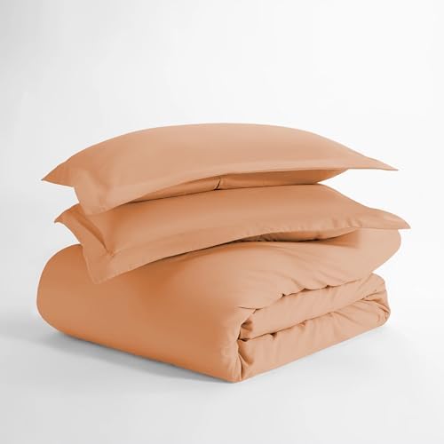 IR Imperial Rooms Bulk (10 Pack) Queen Size Duvet Cover (90 x 90) Inches + 2 Pillow Sham - Wholesale for Hotels, Airbnbs, Guest Bedroom Microfiber Button Closure Duvet Covers Bed Set (Peach) - Image 4