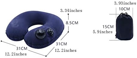 Travel Pillow Push-Button Inflatable U Shaped Neck for Support Airplanes with Packsack and Luggage Clip - Image 2