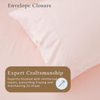 TOSMO Luxury Pillow Case Set of 2 - Cooling Viscose Derived from Bamboo - Oeko-TEX, Breathabl Silky Soft Pillow Cases with Envelope Closure (Queen / 20x30, Pale Pink) - Image 5